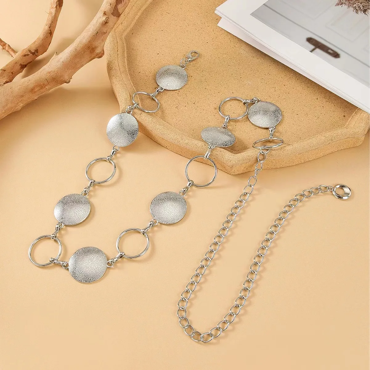 Lady Round Circle Badge  Concho Dress Decoration Chain Belt