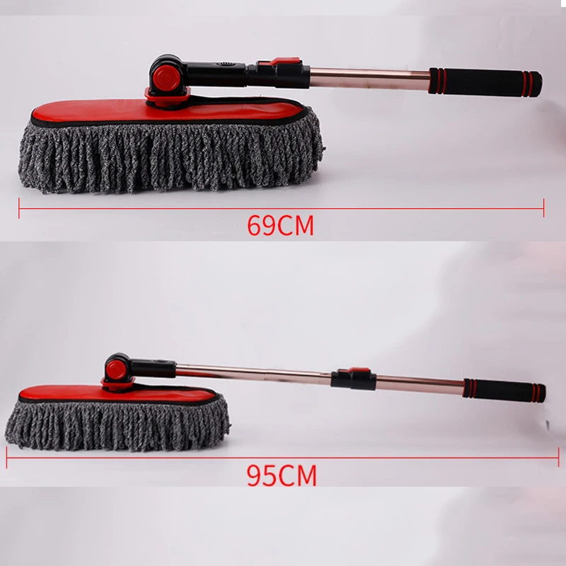 Car Duster Exterior Scratch Free Dust Brush with Extendable Telescoping Handle to Remove Dust Pollen