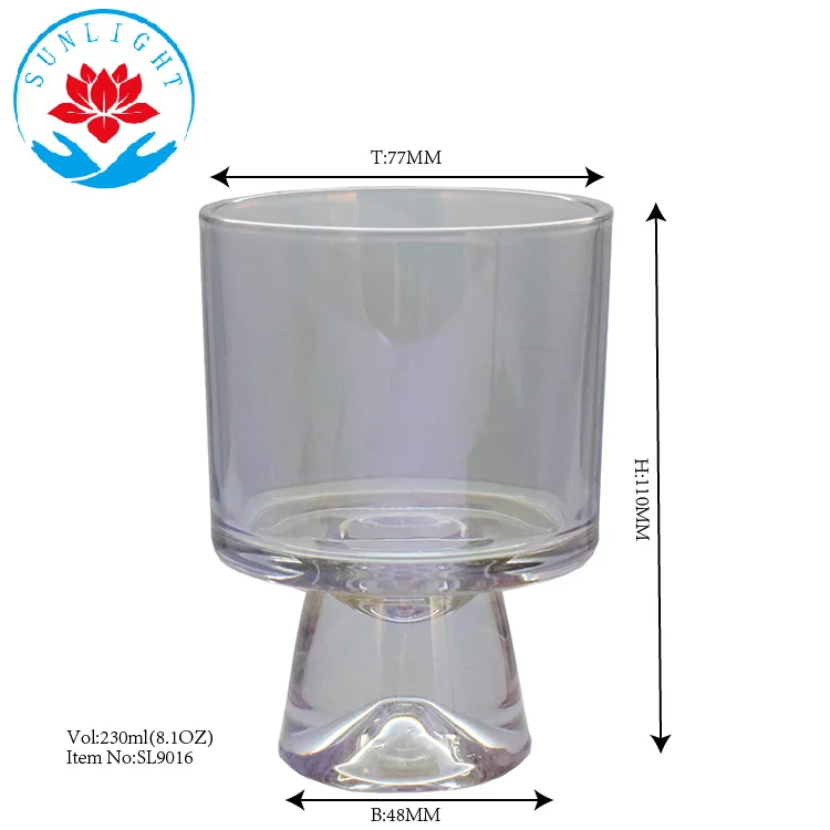 Factory Price High Quality  Colourful Vintage  Cocktail Glasses With Stem , Plating  Cocktail Mixing Glass