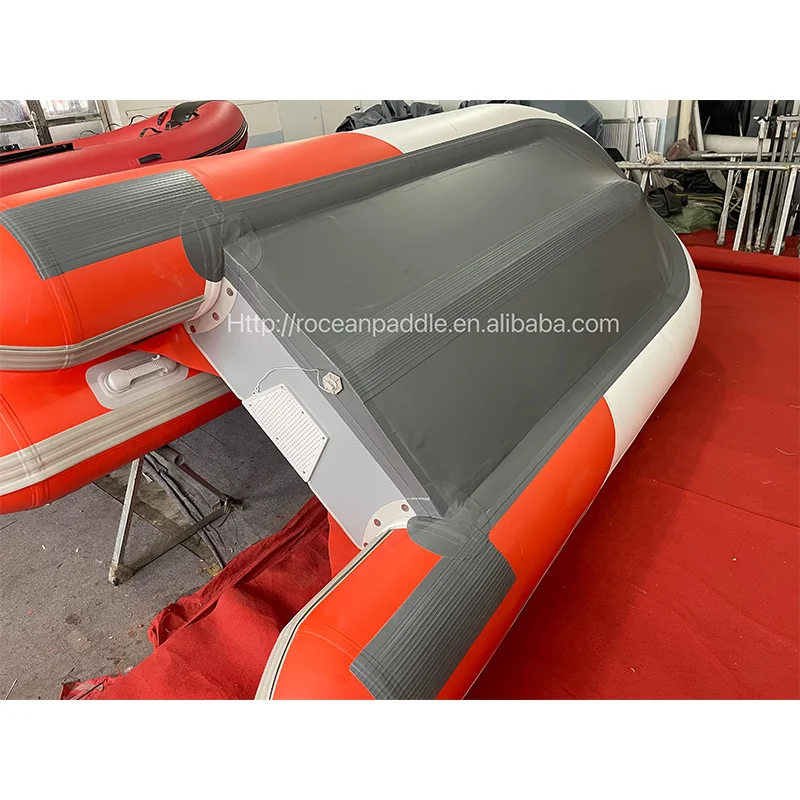 CE China supplier Orange/Grey 1.2mm Folding air  pvc inflatable dinghy boats with motor For 4 5 6 Passengers
