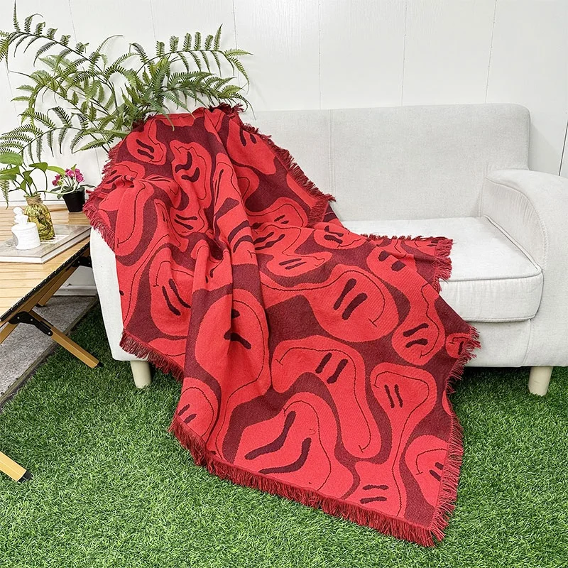 LOW MOQ Quick Customization Tapestry Throw Blanket  Custom  Woven  Blanket