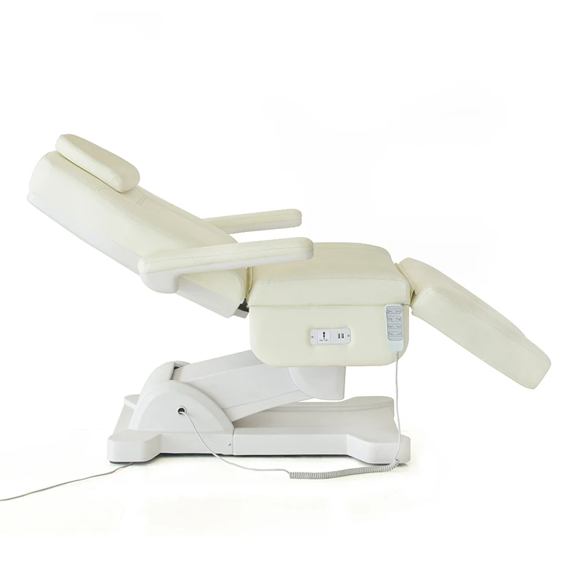 Multifunction Electric Beauty Lash Spa Salon Massage Tattoo Bed Adjustable 4 Motor White Electric Facial Bed