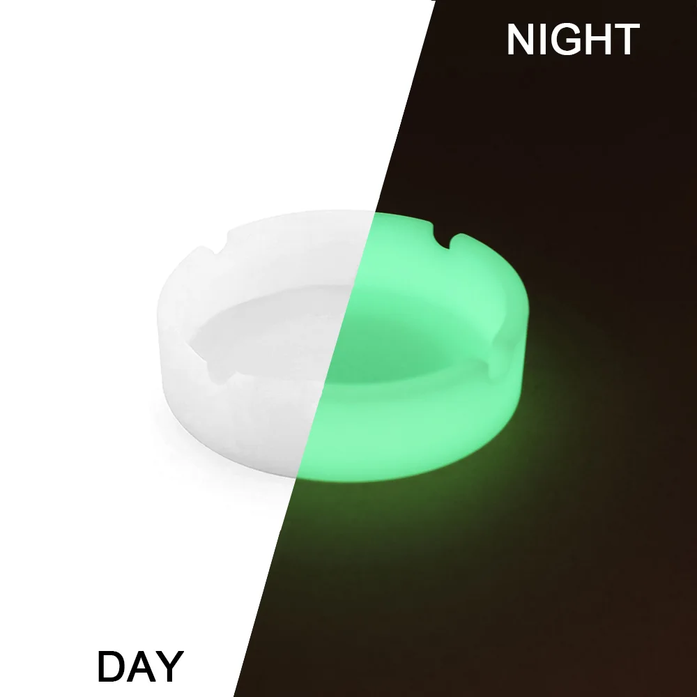 Eco-Friendly Luminous Silicone Ashtray Cool Ashtrays Glow in Dark Durable Cute Ashtray Rubber High Temperature Heat Resistant