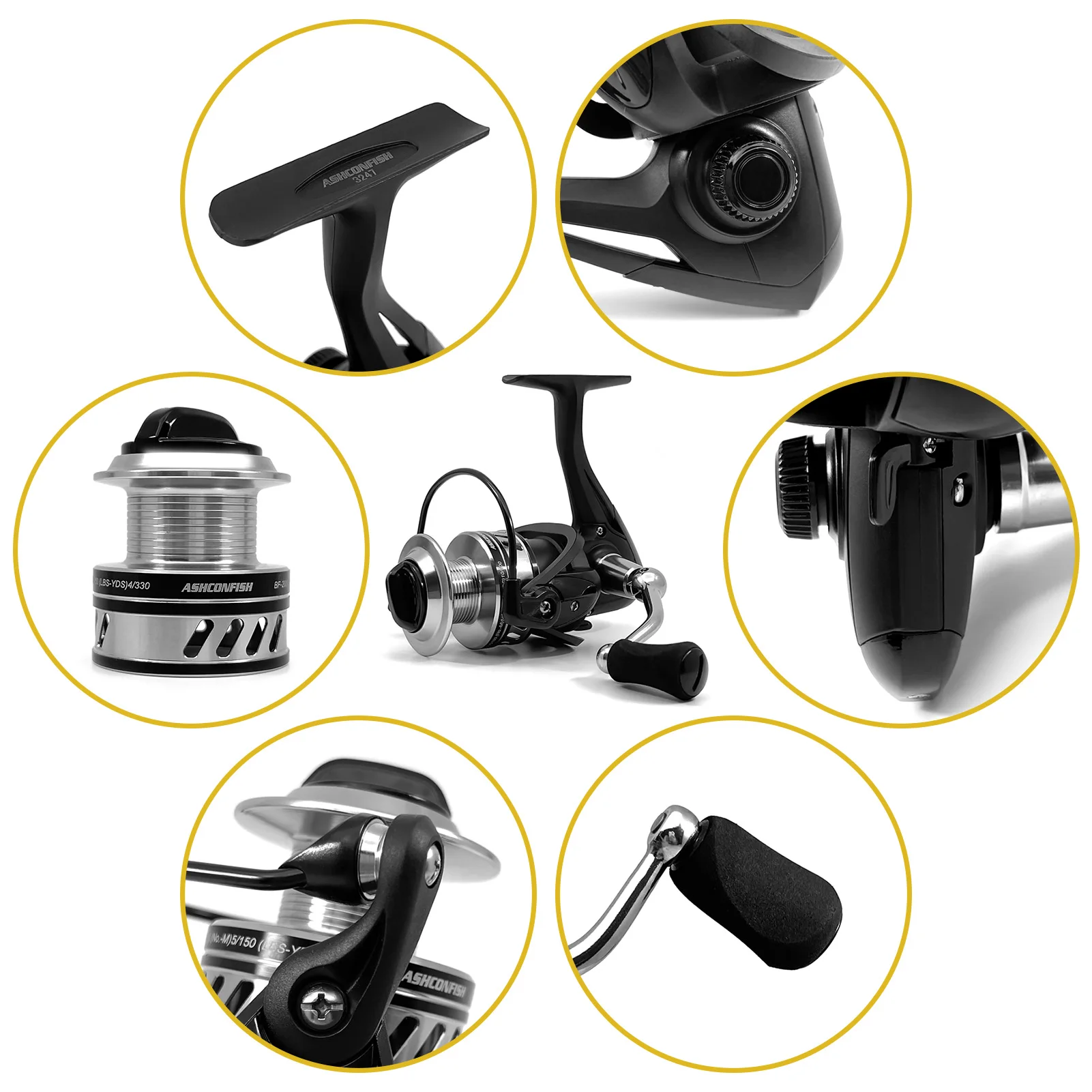 2024 New color Wholesales Supplies  Fishing Reel BF2000-5000 Full Metal Body Handle Spool Spinning Reel Max Drag 18kg Saltwater