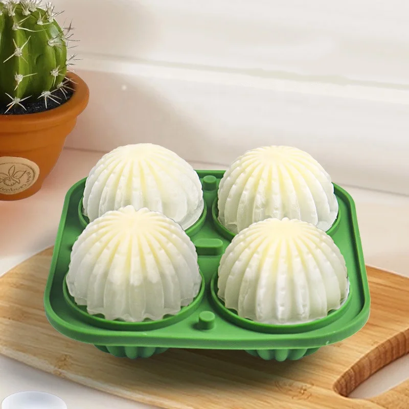New Design Ice Cream Silicone Molds 4 Cavities Easy To Demold Ice Cube Molds Trays BPA Free Silicone Ice Mold