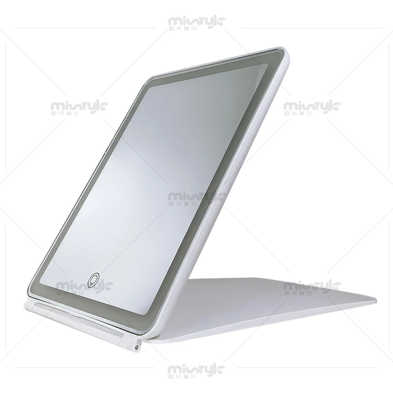 Rechargeable Travel makeup mirror with LED Lights Auto Sleep Function Tablet LED Mirror