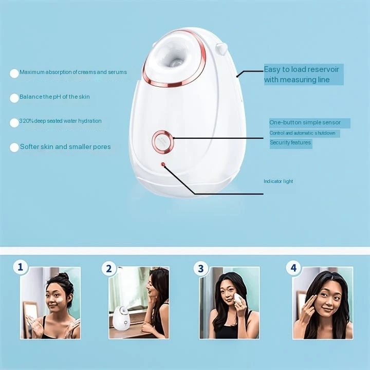 Professional Face Steaming 2 In 1 warm home Electric skin Deep cleaner Spa sauna Ozone Steam Nano Ionic portable Facial Steamer