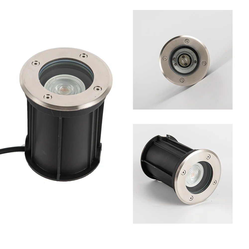 5W IP65 Waterproof Outdoor Garden LED Light Aluminum Body Ground Lamp with Gu10 Socket for Lawn Landscape AC Power Supply