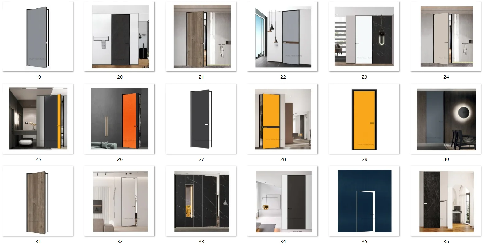 Modern flush design frameless interior wooden door hidden door 