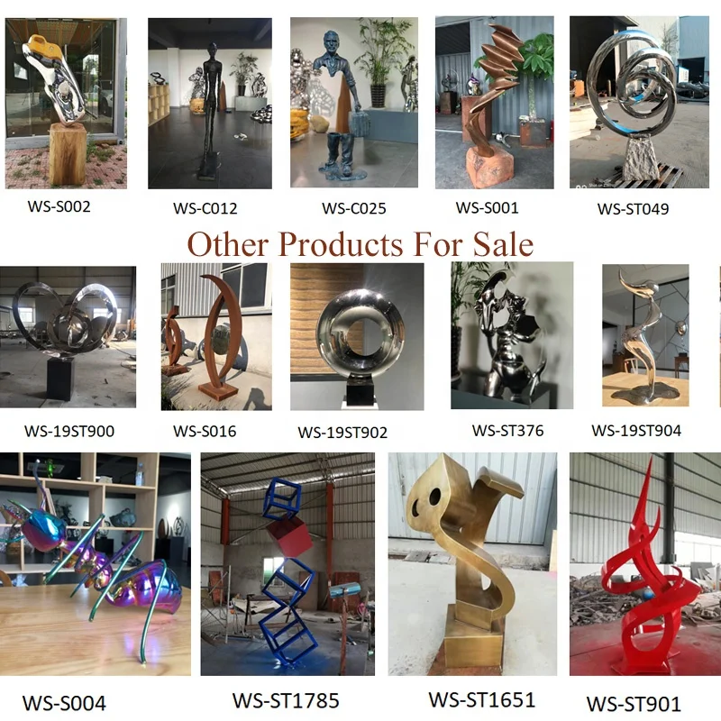 Modern Art Garden Fountain Customized Stainless Steel Outdoor Sculpture