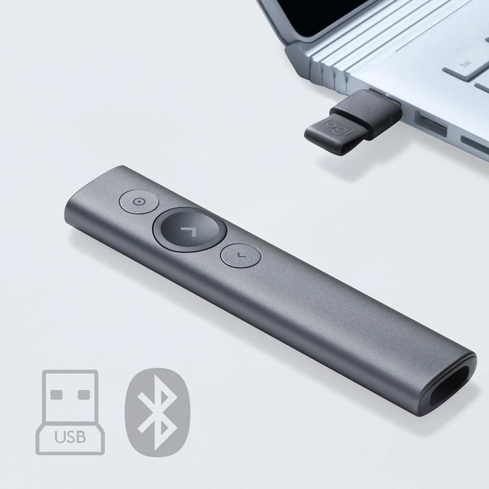 Logitech точечная Презентация с дистанционным управлением-улучшенное цифровое подсвечивание универсальной совместимостью Bluetooth диапазон 30