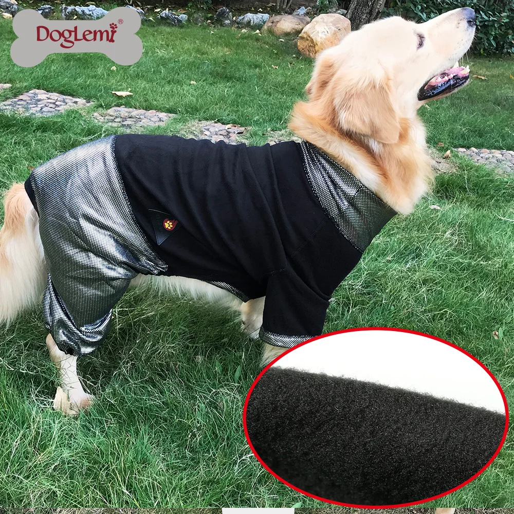 DogLemi новый дизайн тепло светоотражающие флисовая Собака Куртка Реверсивный Зимний Большой Собака Комбинезон
