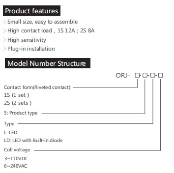 LYAN product,High load, 8A 120V 50hz, 8 pins, Electromagnetic power Relay, ORJ-2S-L