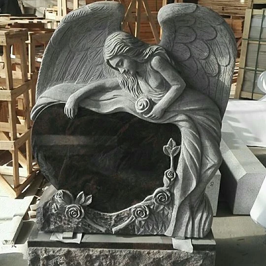 America Style Granite Tombstone angel Sculpture Design for sale