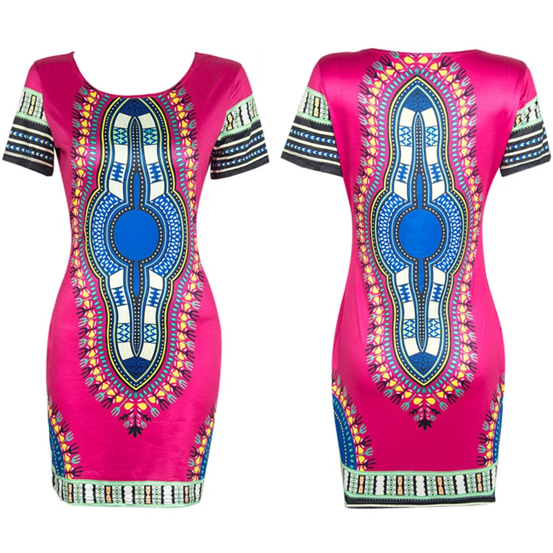 
Amazon wish top seller dropship HOT selling women clothing dress plus size clothing african print casual tight dresses 