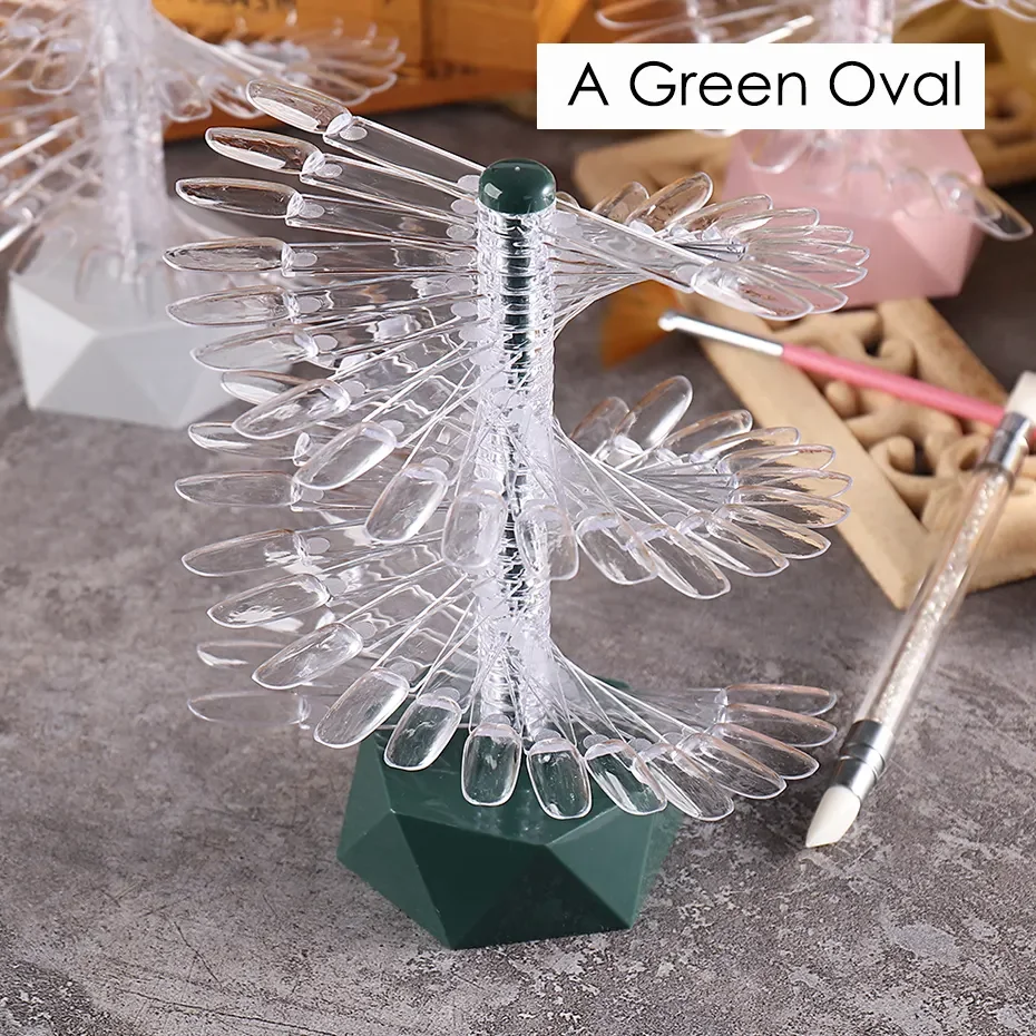 60pcs Clear Natural Nail Tips Swatches Spiral Color Card Manicure Diy False Nail Polish Display Stand Practice Chart Palette