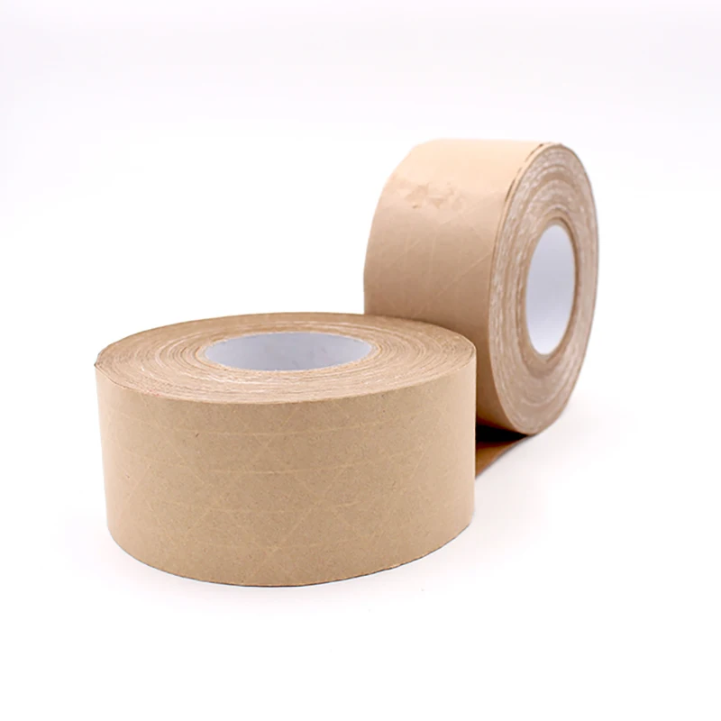 Eco Friendly Biodegradable Water Activated Kraft Paper  packing Tape with vegetable glue