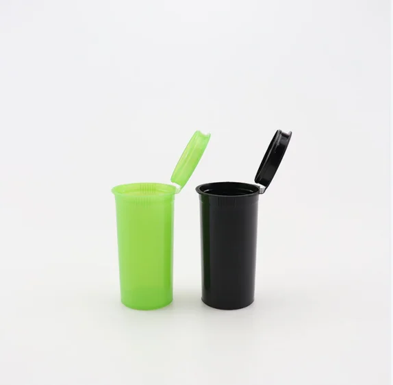 Custom Child 13 19 30 60 Dram PP Bottle Pop Top Tube Round Plastic Bottle Factory Direct Sale Child Resistant Plastic Tube