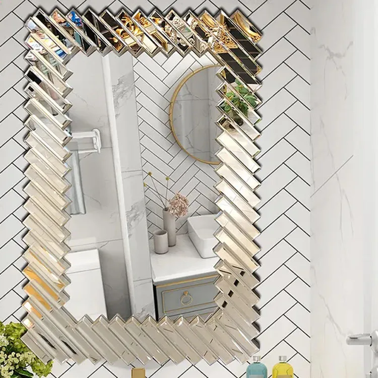 45*78cm Elegant Design Light Luxury Bathroom Wall Mirrors Dressing Table Mirror Porch Art Decorative Wall Mirror