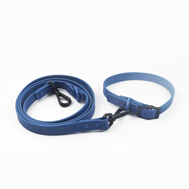 Personalized TPU Rubber Waterproof Dog Leashes Luxury Heavy Duty Training Dog Collar Dog Harness and Leash