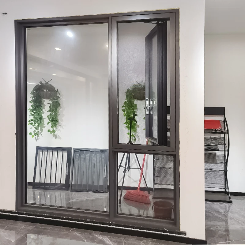 Double Tempered Glazing Aluminum French Casement Windows for house