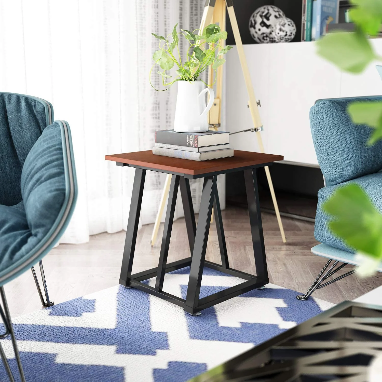 Industrial Wood Telephone office Sofa End Side Table