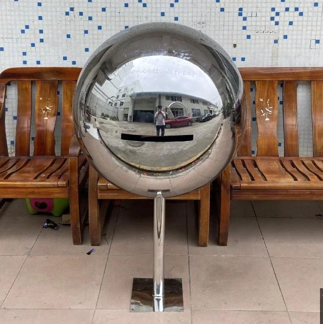 Creative Dia700MM Mirror Polished Stainless Steel Sphere Post Box  Round Mailbox Outdoor