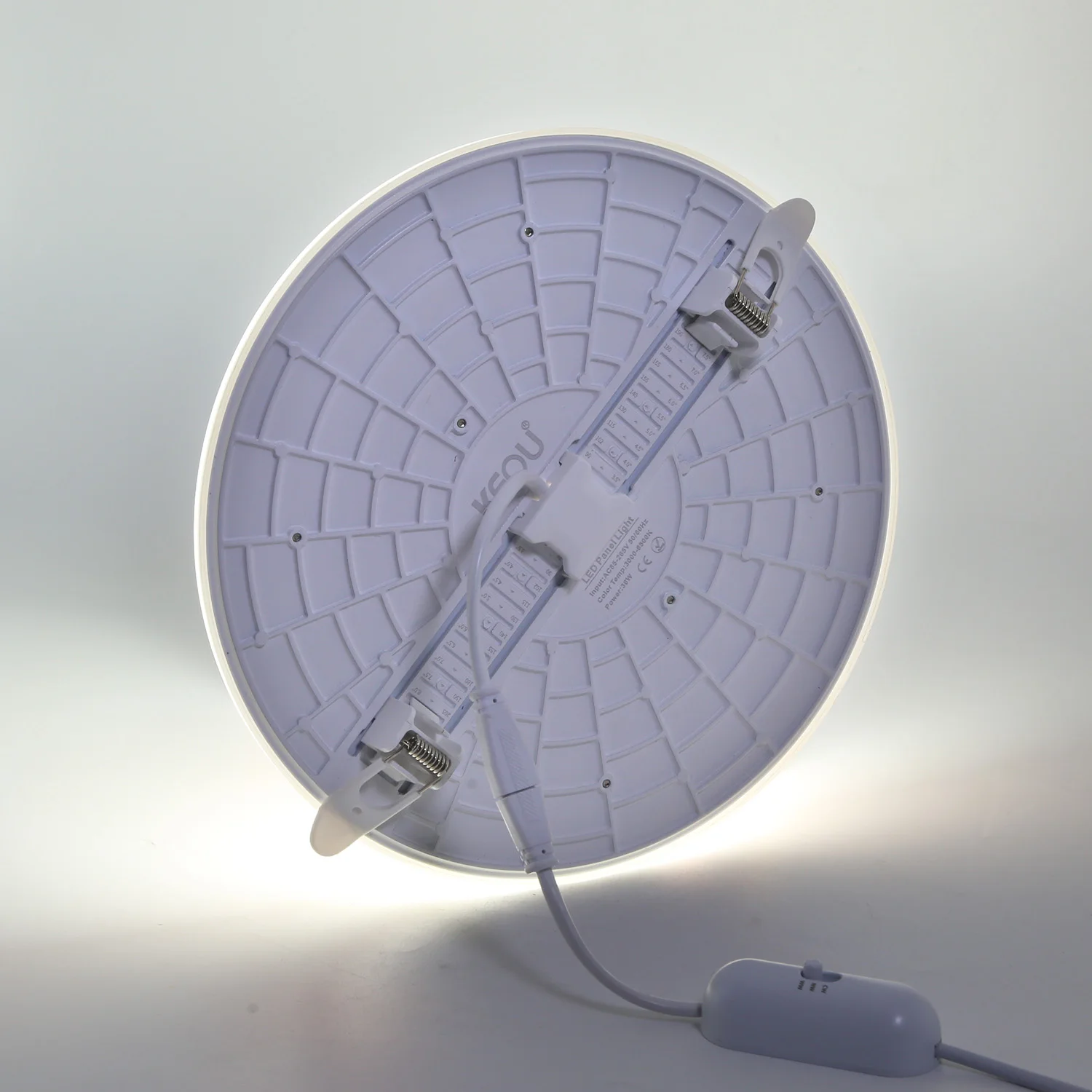 Super Bright Tricolor Smart Round Led Panel 24W Dimmable Led Panel Light Frameless