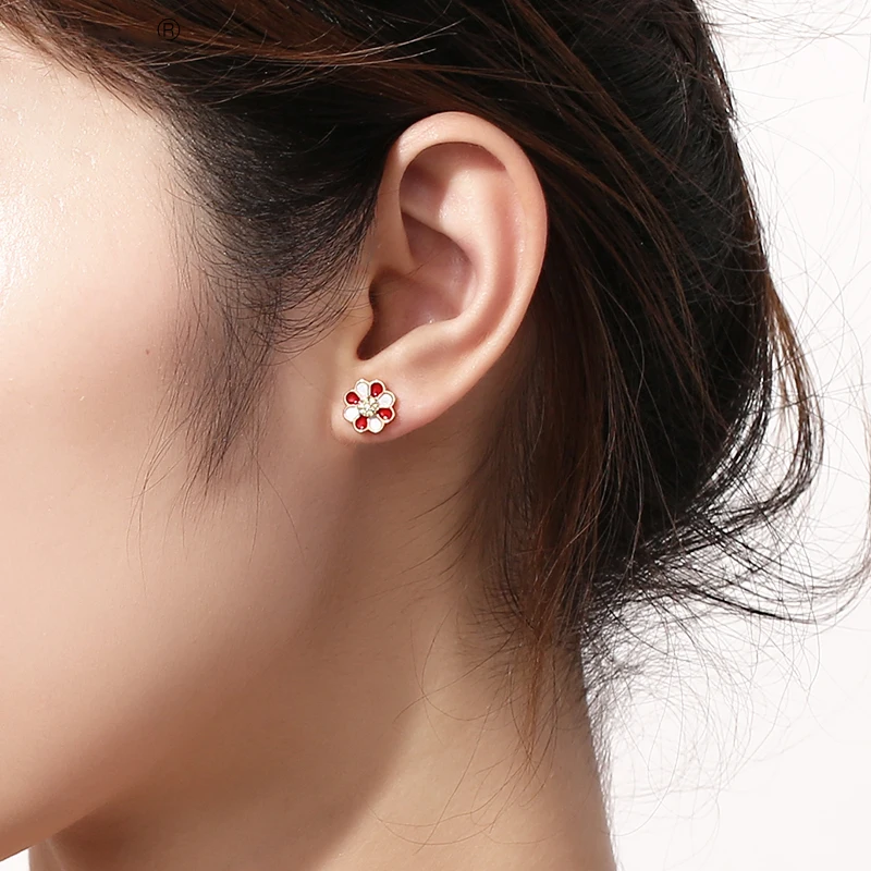 New Product Refreshing 925 Sterling Silver Sunflower Earrings Pure Silver Exquisite Jewelry Resin Flower Earrings for Women
