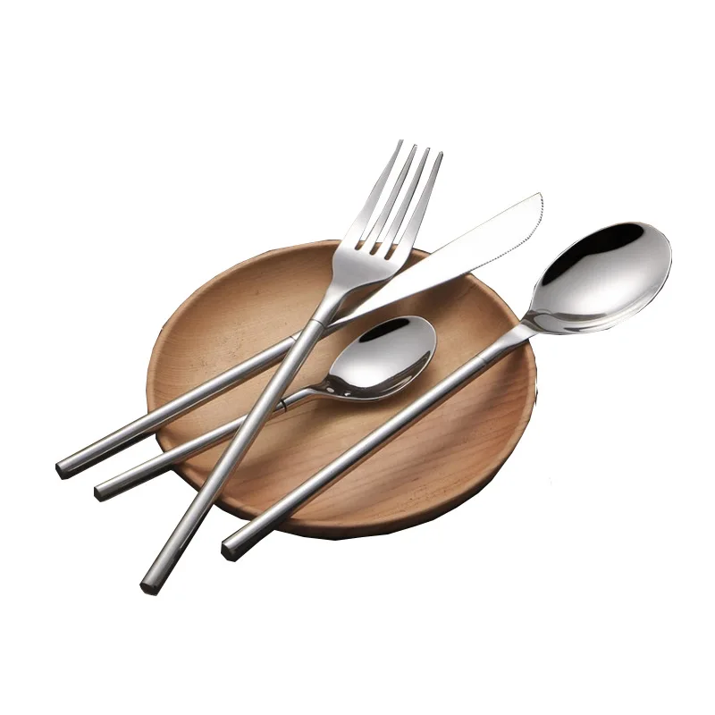Classy flatware stainless steel wicker cutlery dinning table set Professional Cutlery Brand