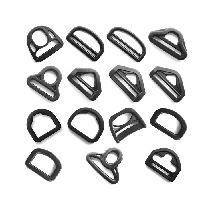 Strap Bag Webbing Buckle Hardware Black Plastic Triangle D Ring Loop Belt Buckle