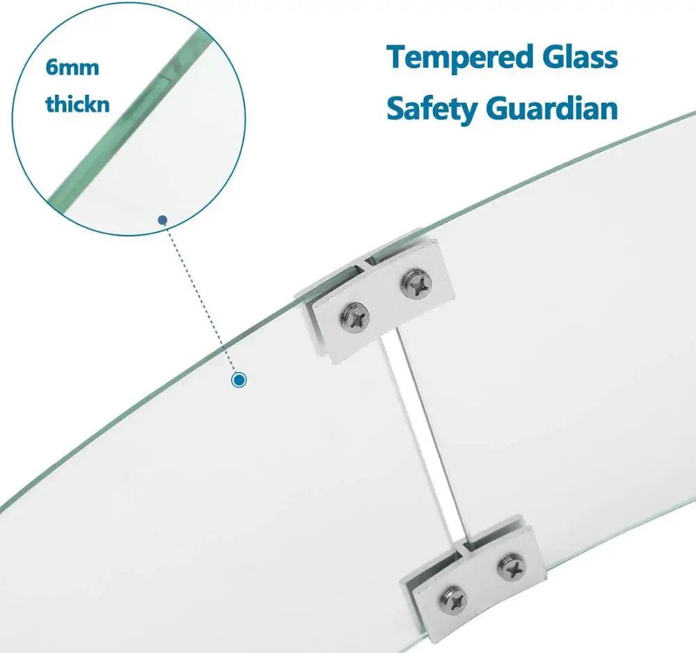 Firepit Flame Guard Wind Guard Glass Rectangle  Round Square Flame Guard