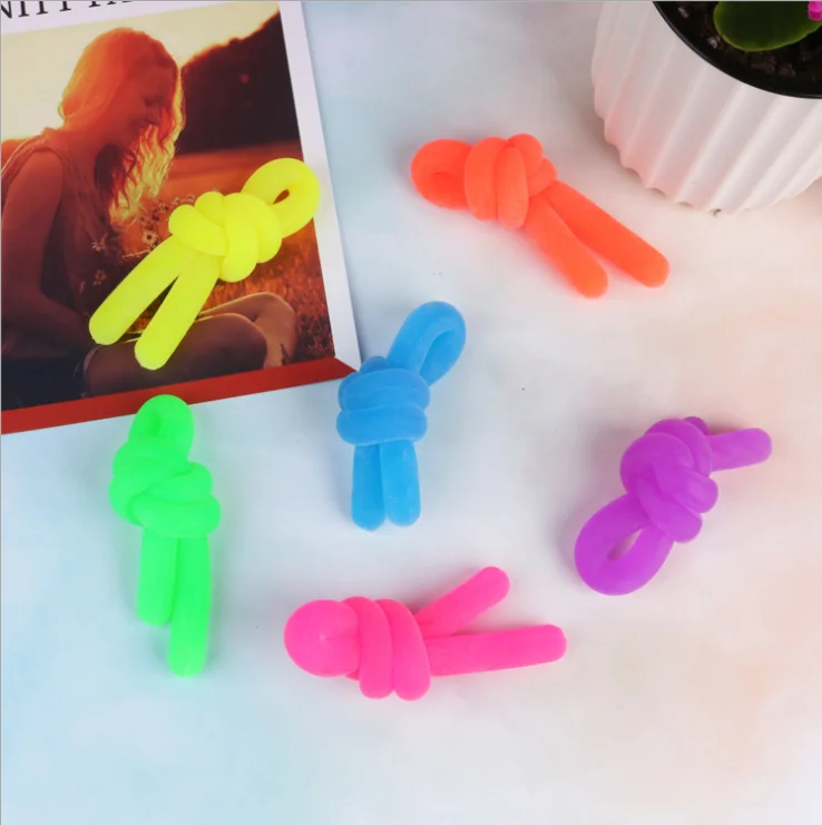 TPR Noodle Toy Stress Relief colorful Stretch Rope Sensory Fidget Stretch Toys Noodles  Elastic  toys