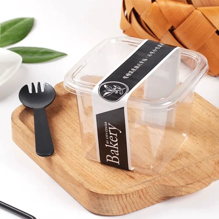 
Disposable Packaging Clear Food Container PP Plastic Square Cake Box 