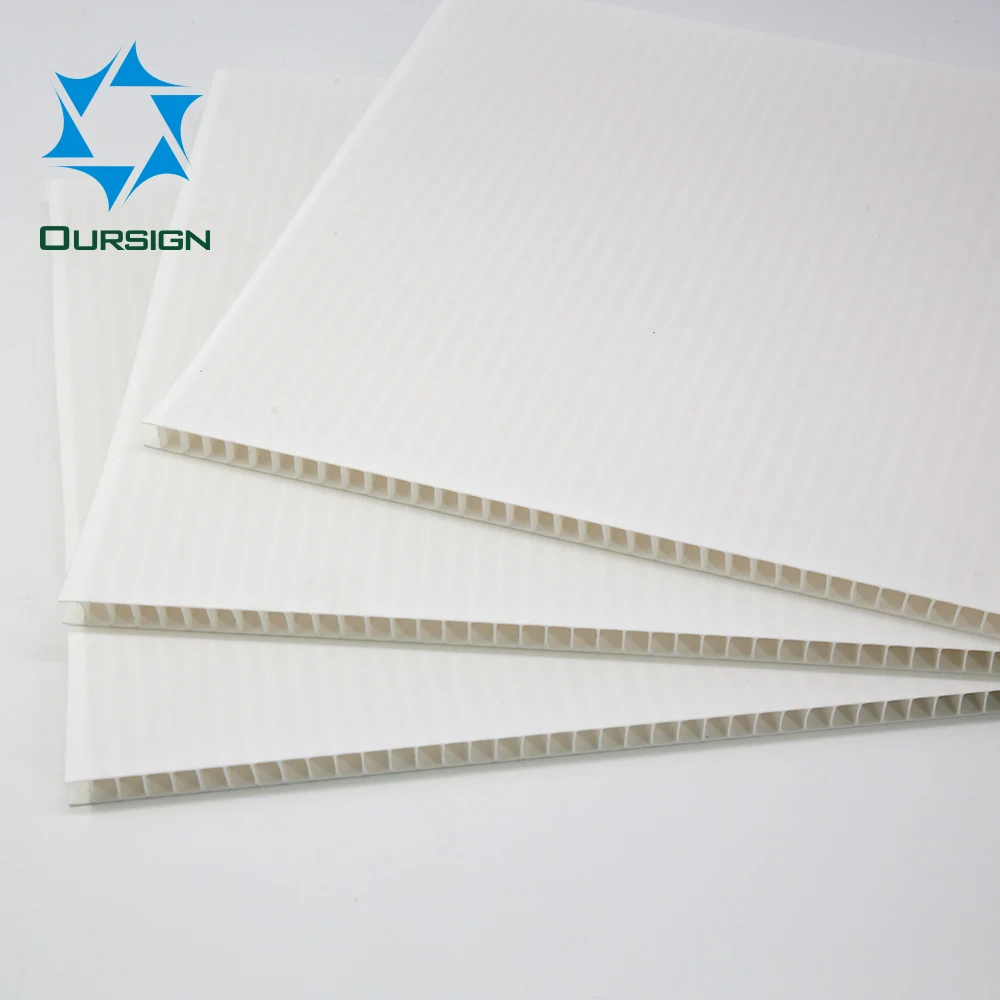 China PP Honeycomb Twin Wall Polyethylene Corrugated Sheet 48inchx96inchx4mm used for sign