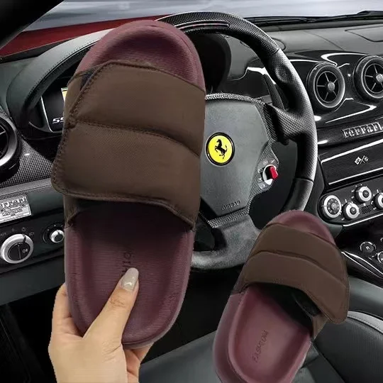 
bread slides thick soles couple slippers summer new bread beach shoes INS trend style fashion slippers couple tape slippers 