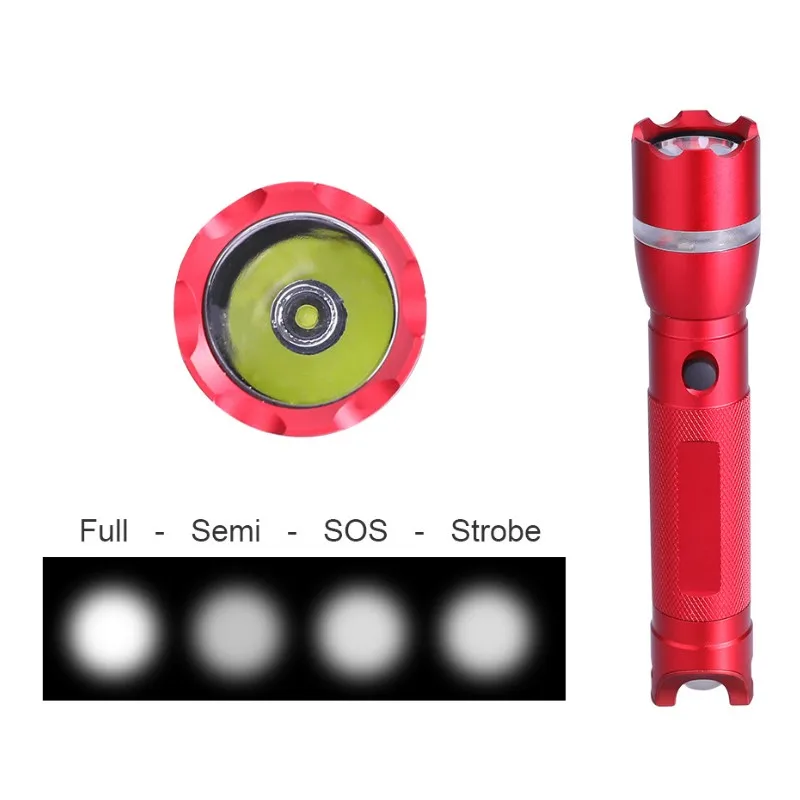 High-Power Outdoor Multifunctional LED Flashlight Whistle Red Light SOS High-Brightness-Waterproof Aluminum Alloy Rechargeable