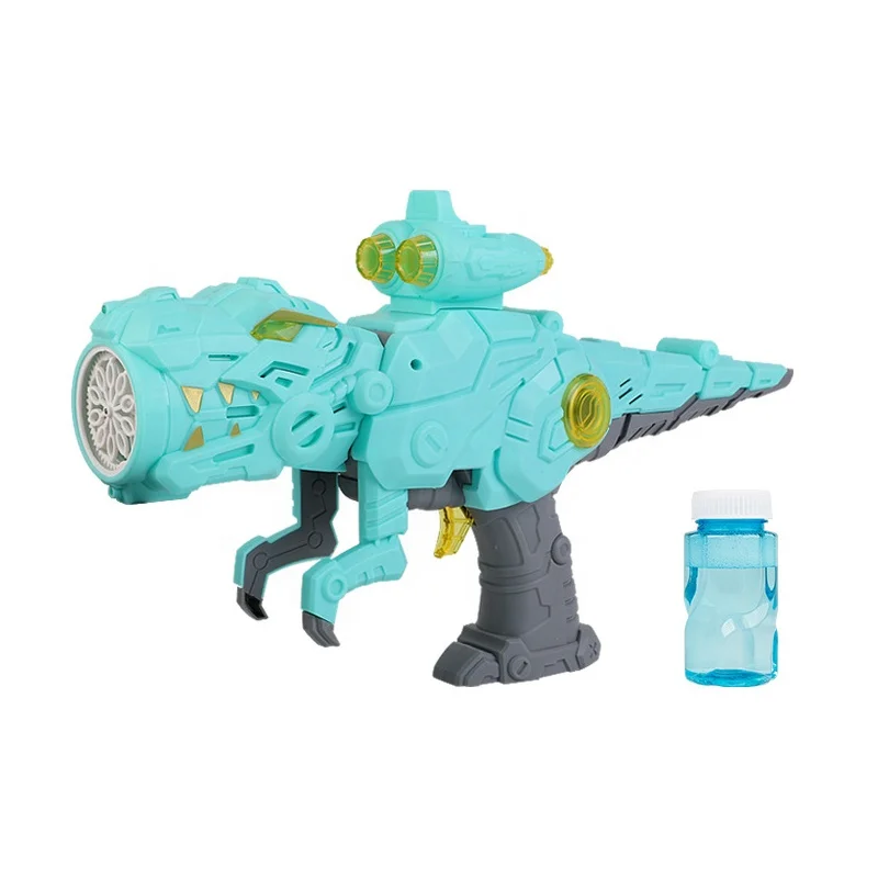 10 holes electric dinosaur bubble gun machine with deformation design automatic dino bubble gun toy for kids outdoor play bubble