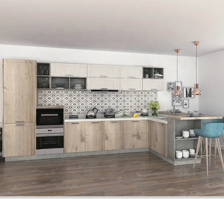 CBMMART Customized Solid Wood Kitchen Cabinet Carcase Marble Accessories Antique Classic Stone Box Style Knob Storage Surface