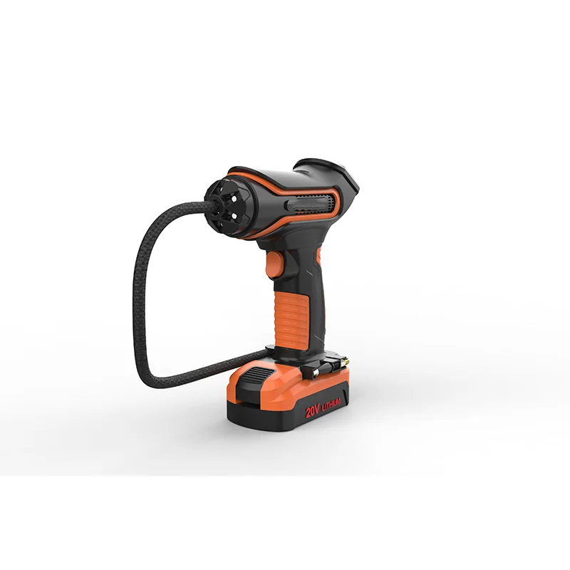 20V rechargeable tire inflator and air gun with big LCD cordless air compressor tire pump