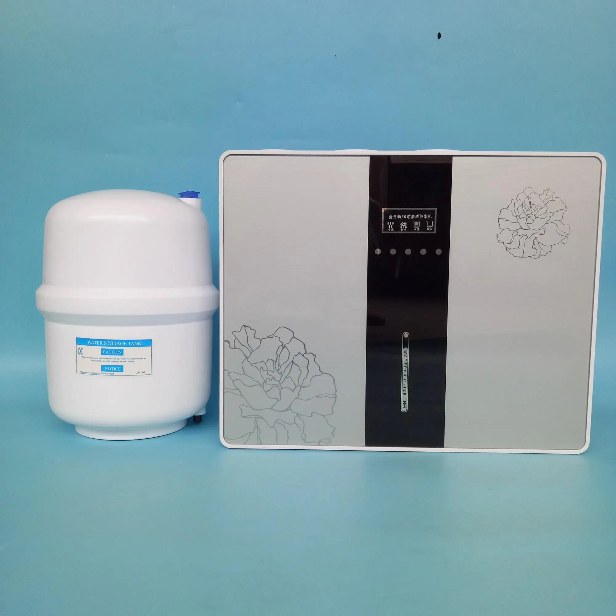 
New 75G compact reverse osmosis domestic 4 in 1 water filter with 24v booster pump and adapter 