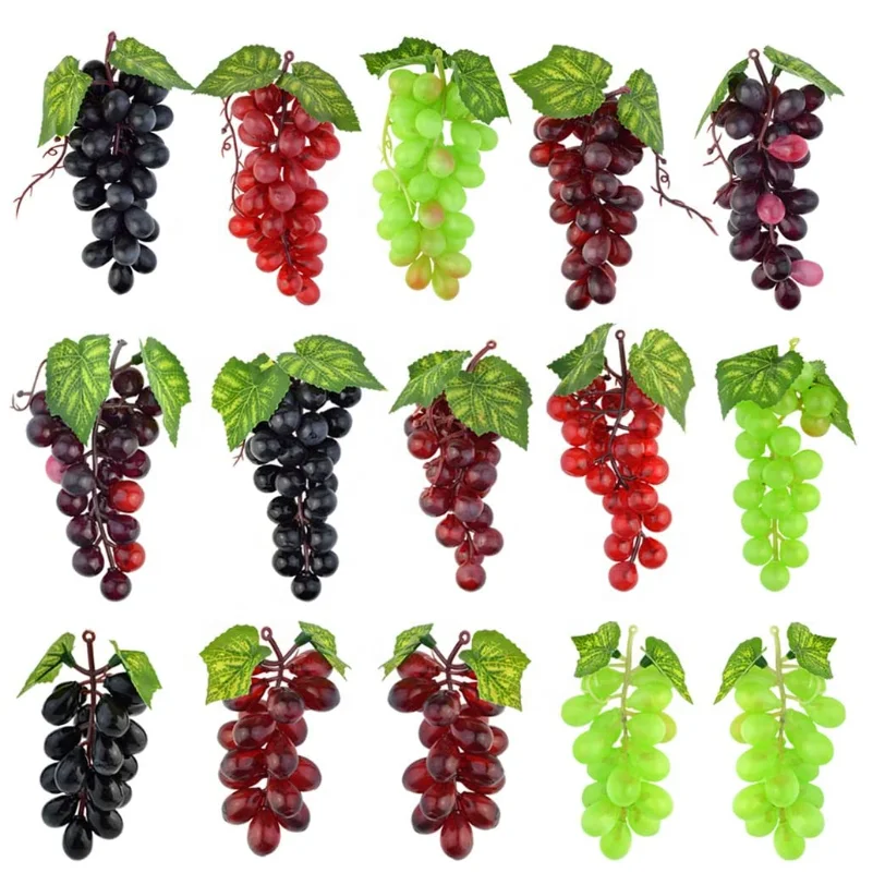 wholesale lifelike cheap Artificial Faux Plastic Grapes for Home Decor