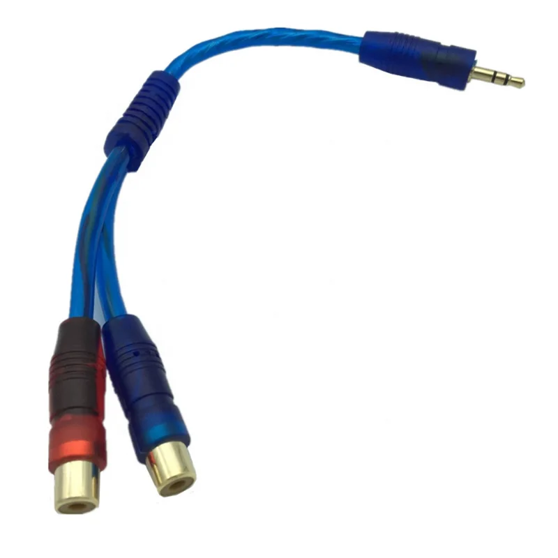 Hot Sale cheap 3.5 mm male Stereo plug to 2 RCA female plug  gold plated 3.5mm to 2 rca aux audio rca cables