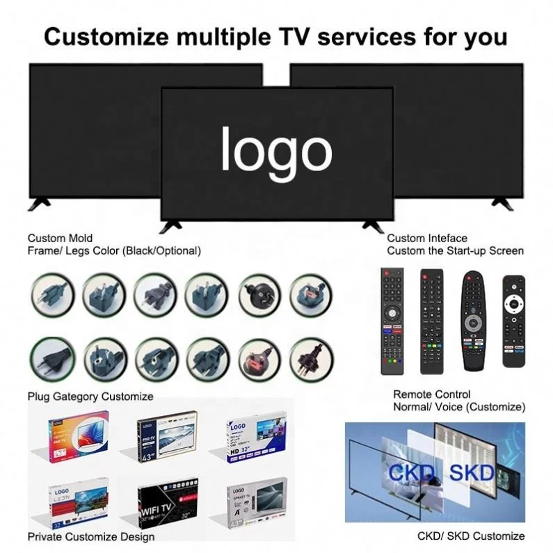 accept custom OEM normal led tv set 4k android tv smart 32 40 43 50 55 65 75 85 inch televisions smart tvs televisor