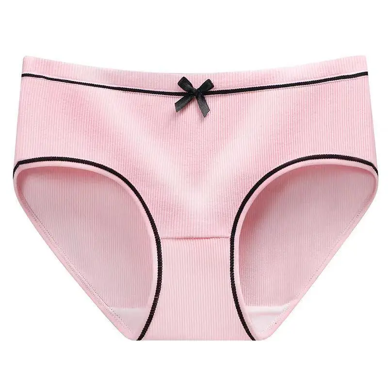 2021 Korean Sweet Cute Girls Teens Underwear Trendy Mid Waist Women Sexy Underwear