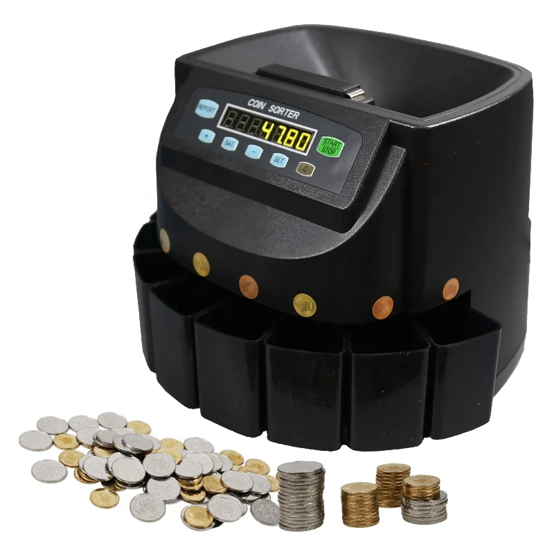 CS-5502 Customized Coin Sorter LED Display Money Counter Plastic Cash Register Coin Counters