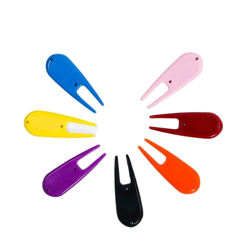 Cheap Price Golf Accessory 70*26mm Simple Multicolor Golf Divot Repair Tool Plastic Pitchfork