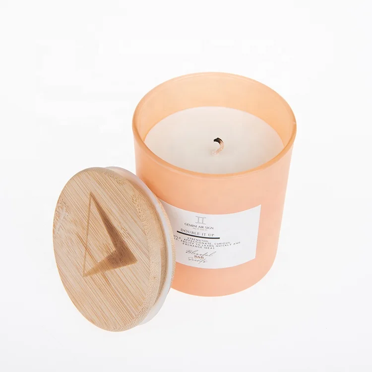 Big luxury branded perfumed essential oil 100% soy wax glass jar spa candle