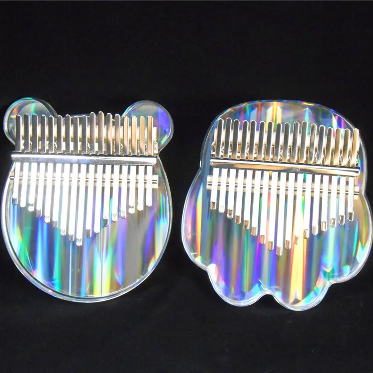 Paisen Mbira Custom Finger Piano Acrylic Transparent Crystal Glass Kalimba Thumb Piano 17 Key Kalimba Set For Sale