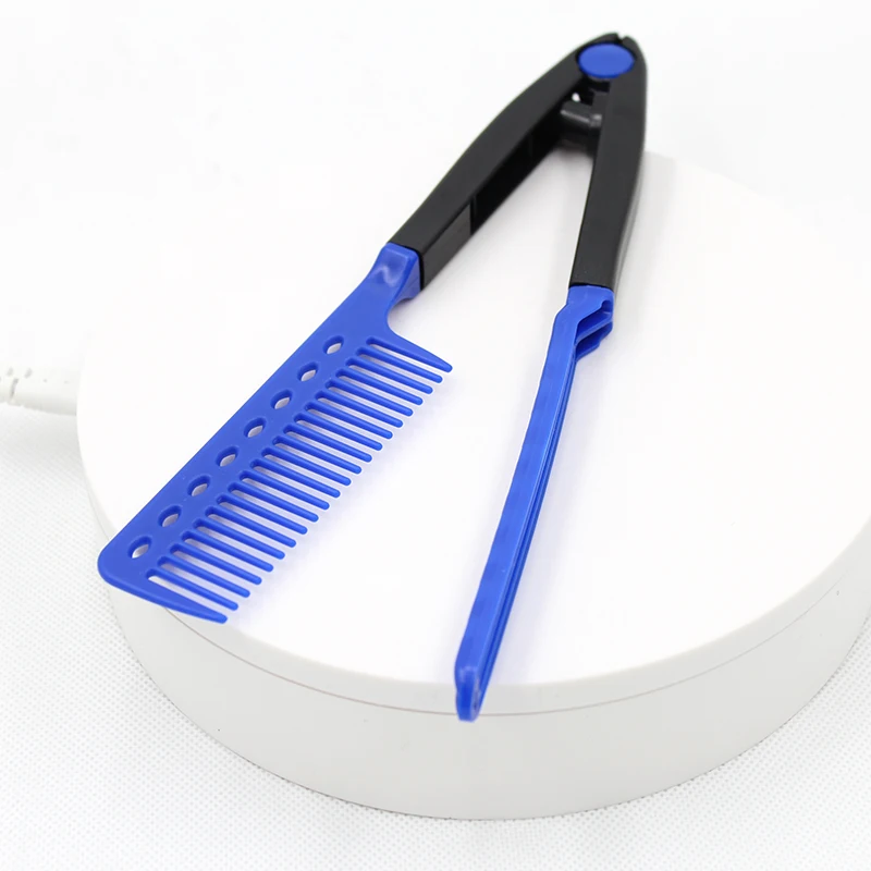 
Blue hair styling comb simplicity hair straightener V type use easy salon comb 